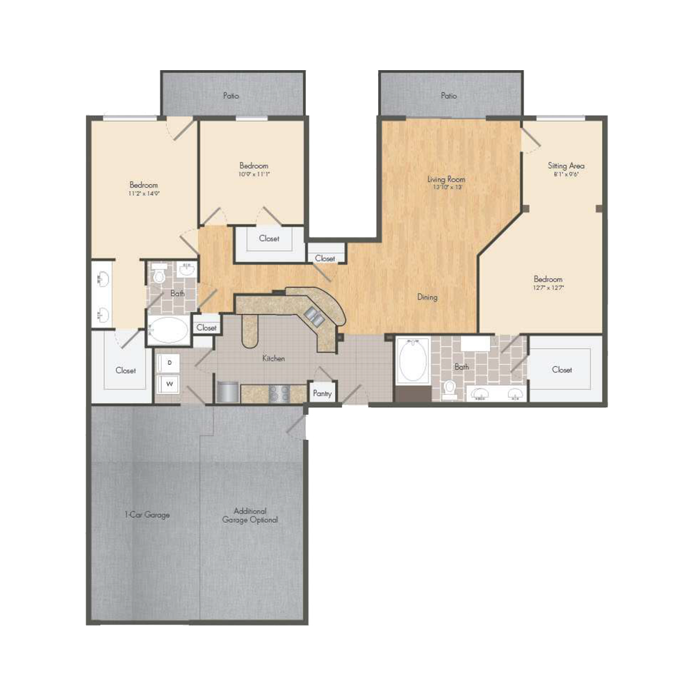 The Parker Apartments and Townhomes, one two three four bedroom pet friendly apartment homes in Plano near Collin County Community College and University of Texas at Dallas